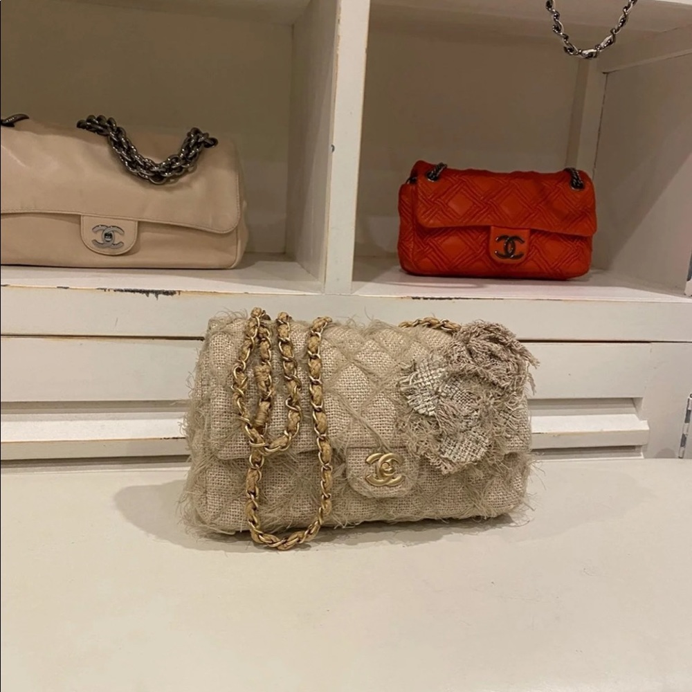 Sold!!! Chanel Nature Tweed Medium Flap Bag